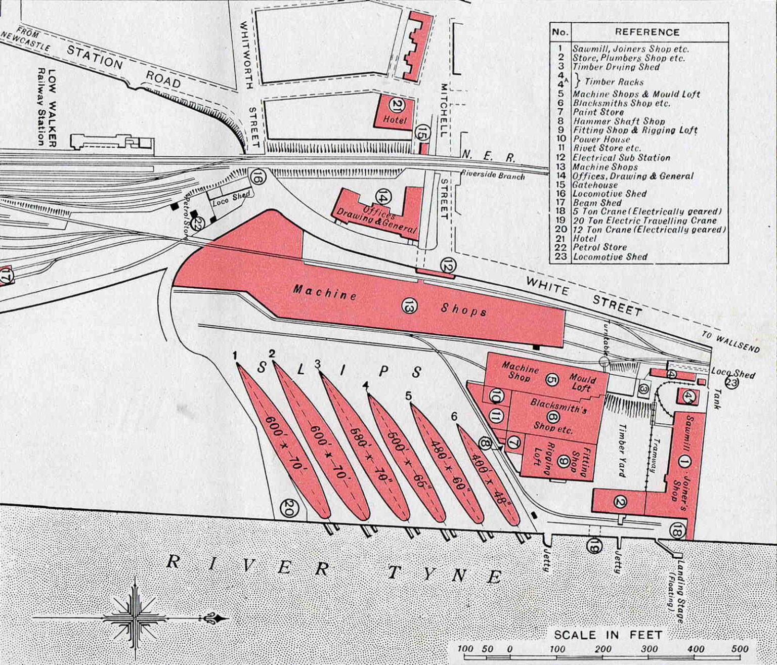 La planimetria del Low Walker Yard